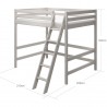 Evolutief mezzaninebed met bed van 140 cm en schuine ladder - Classic