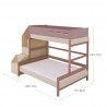 Lits superposés avec lit 140 cm et escalier-rangements - Popsicle