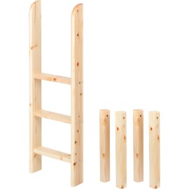Halfhoog kit met rechte ladder tweedehands - Natuur hout