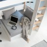 Lit mezzanine évolutif avec bureau et lit sofa - NOR